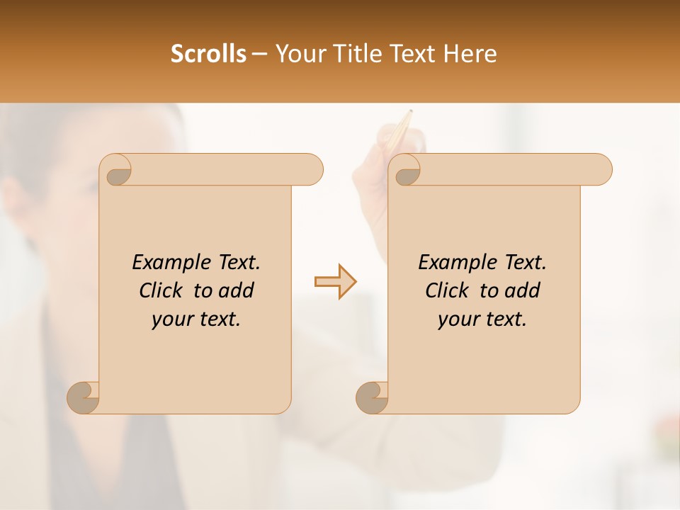 A Woman Writing On A Board With A Marker PowerPoint Template