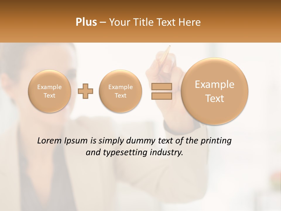 A Woman Writing On A Board With A Marker PowerPoint Template