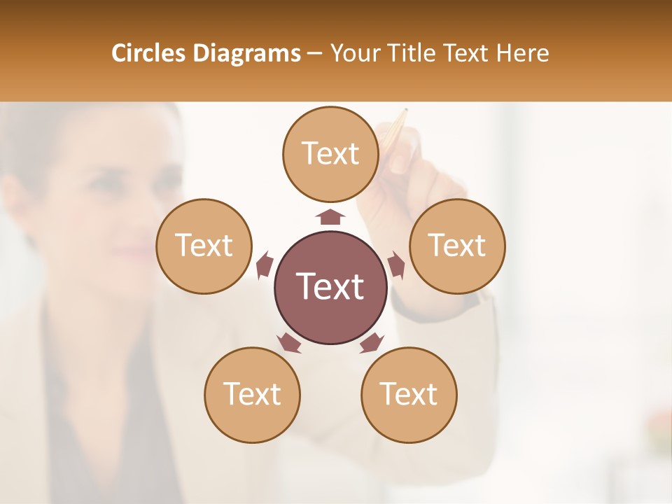 A Woman Writing On A Board With A Marker PowerPoint Template