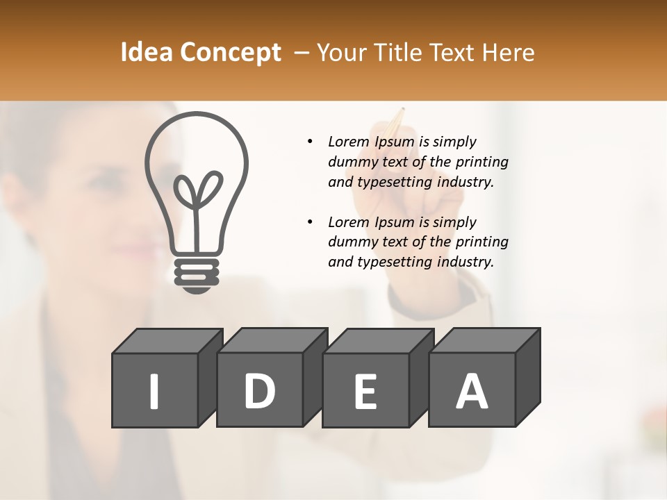 A Woman Writing On A Board With A Marker PowerPoint Template