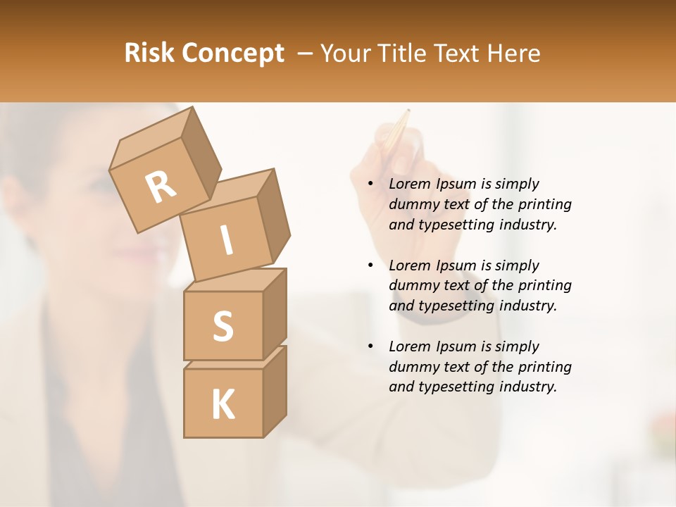 A Woman Writing On A Board With A Marker PowerPoint Template