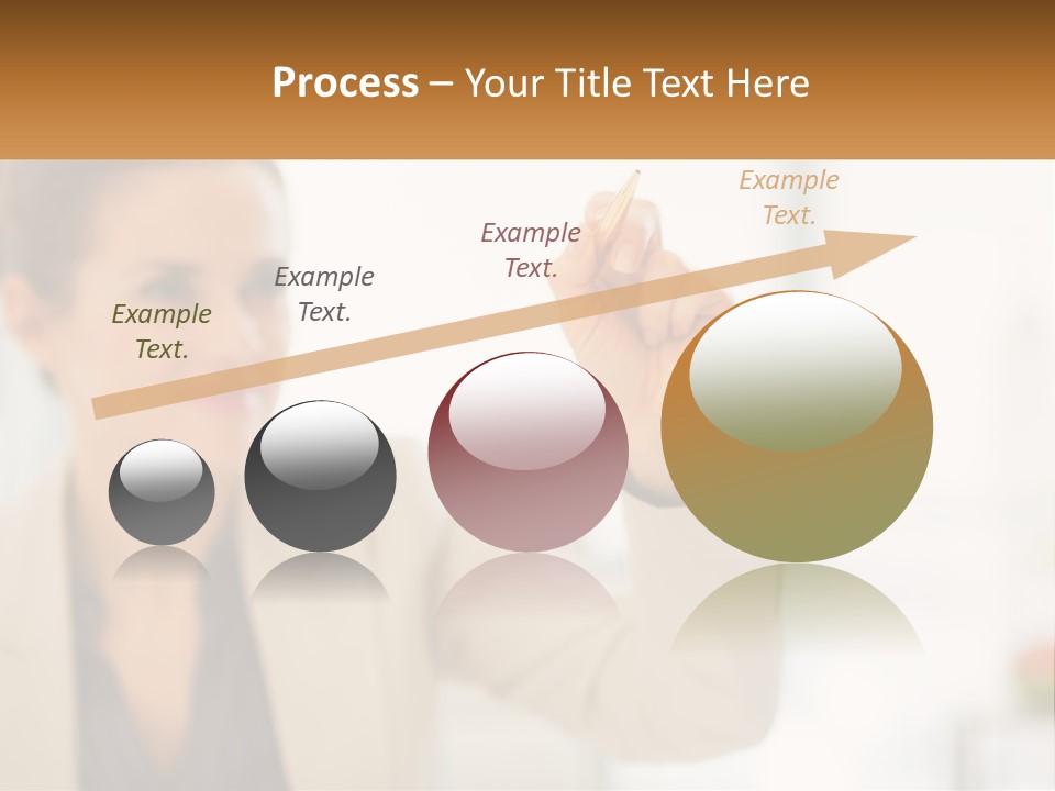 A Woman Writing On A Board With A Marker PowerPoint Template