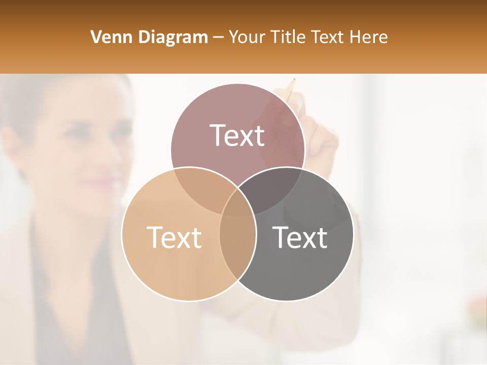 A Woman Writing On A Board With A Marker PowerPoint Template