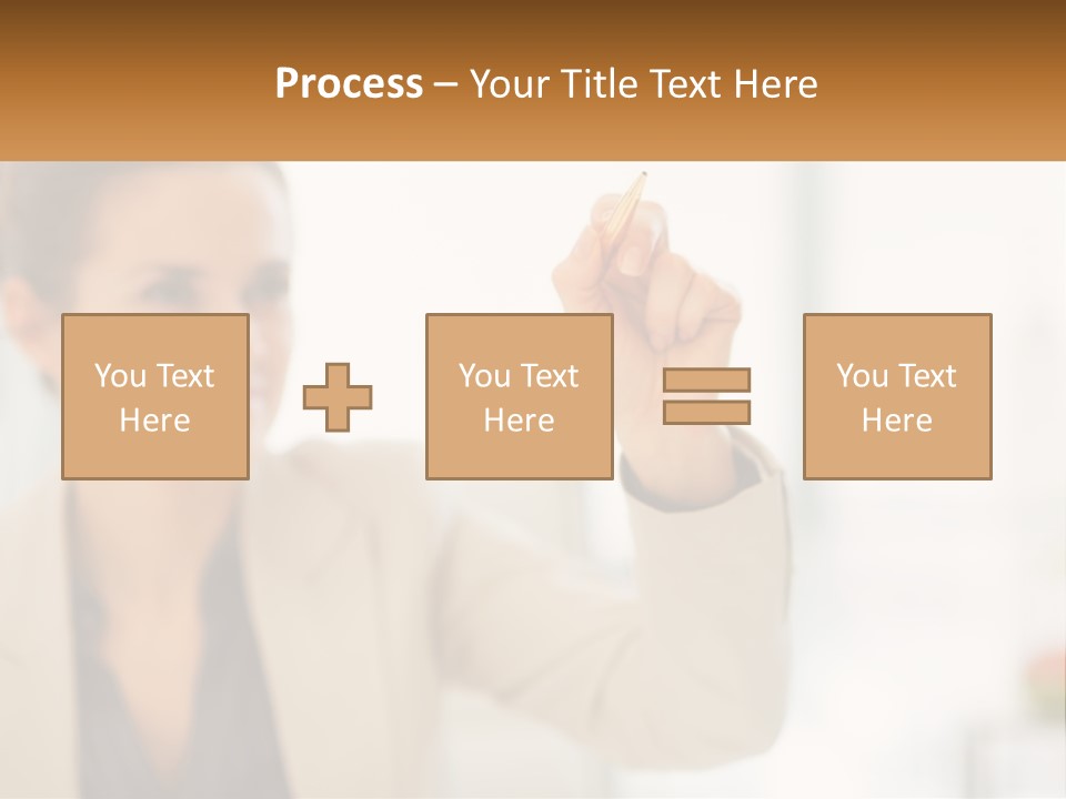 A Woman Writing On A Board With A Marker PowerPoint Template