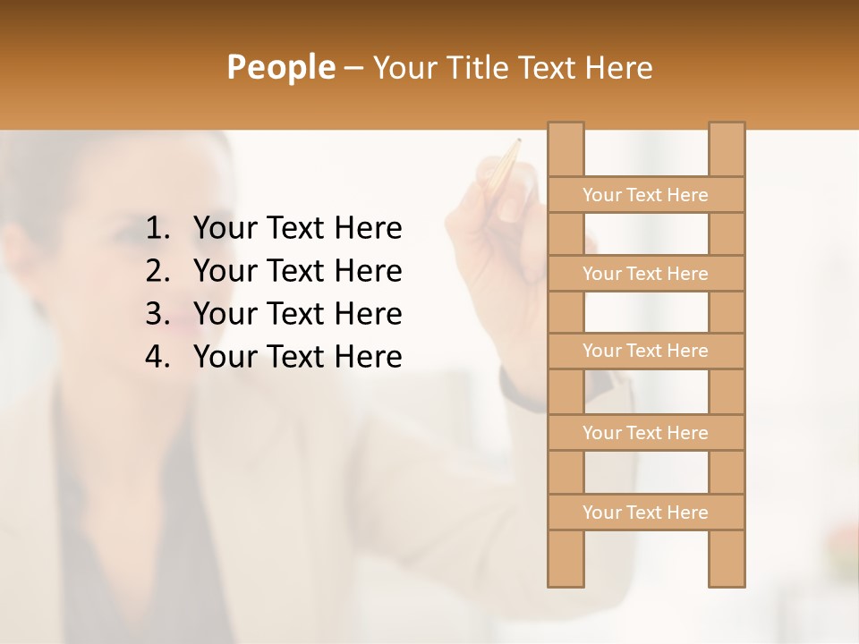 A Woman Writing On A Board With A Marker PowerPoint Template