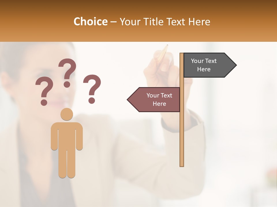 A Woman Writing On A Board With A Marker PowerPoint Template