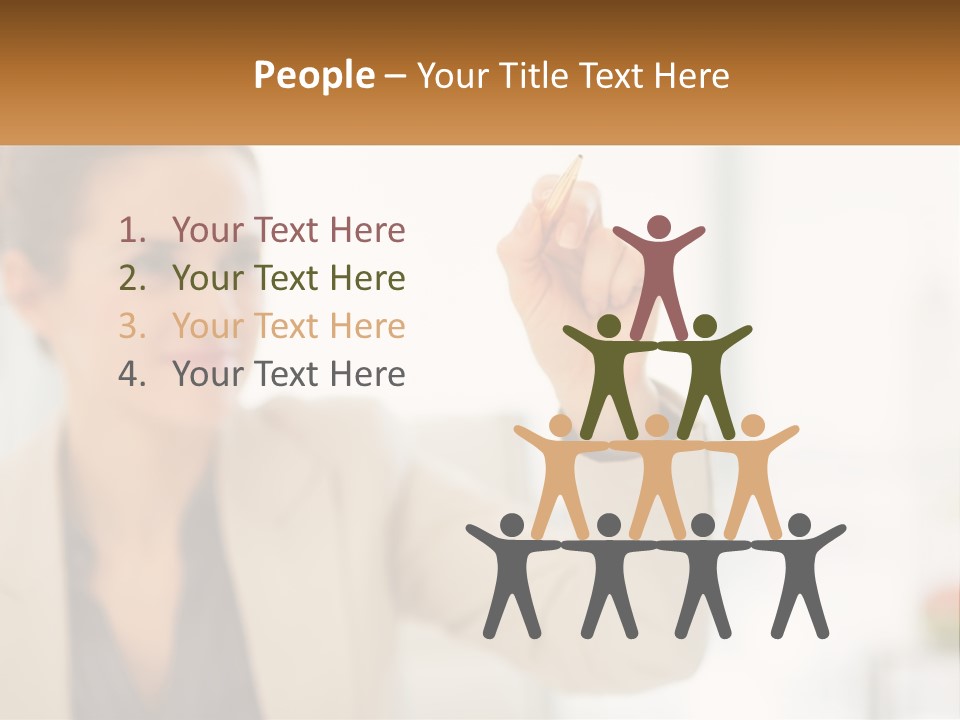 A Woman Writing On A Board With A Marker PowerPoint Template