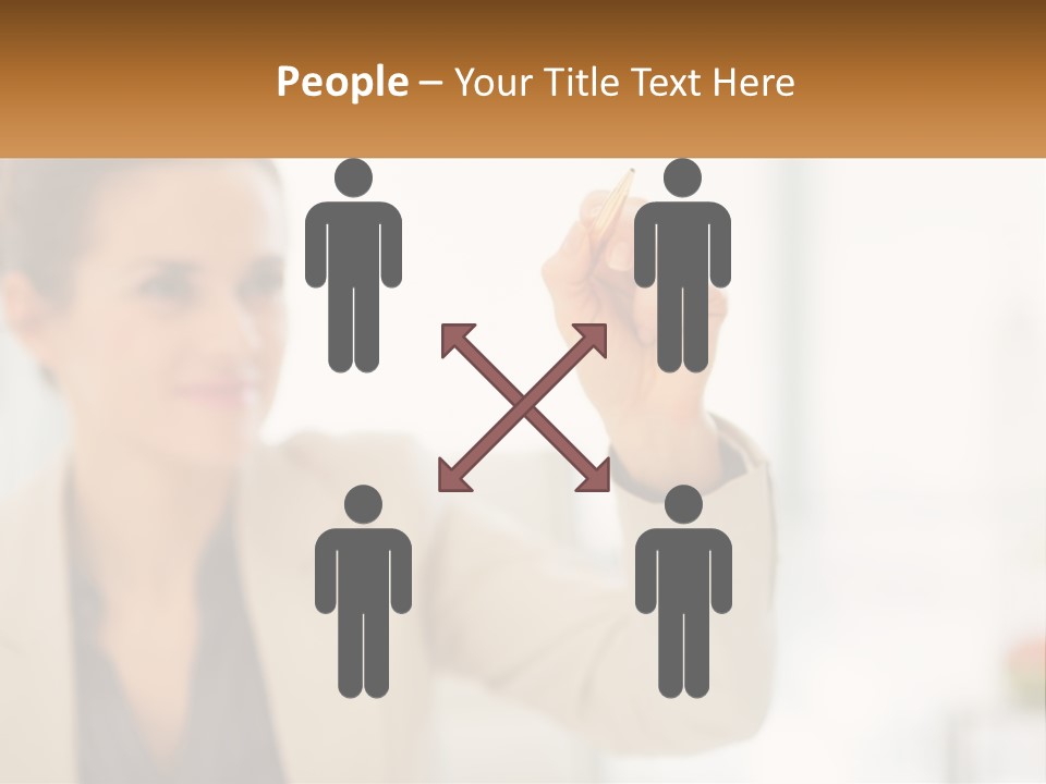 A Woman Writing On A Board With A Marker PowerPoint Template