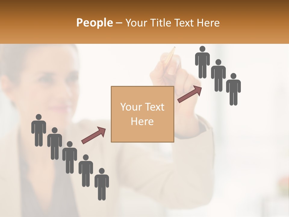 A Woman Writing On A Board With A Marker PowerPoint Template