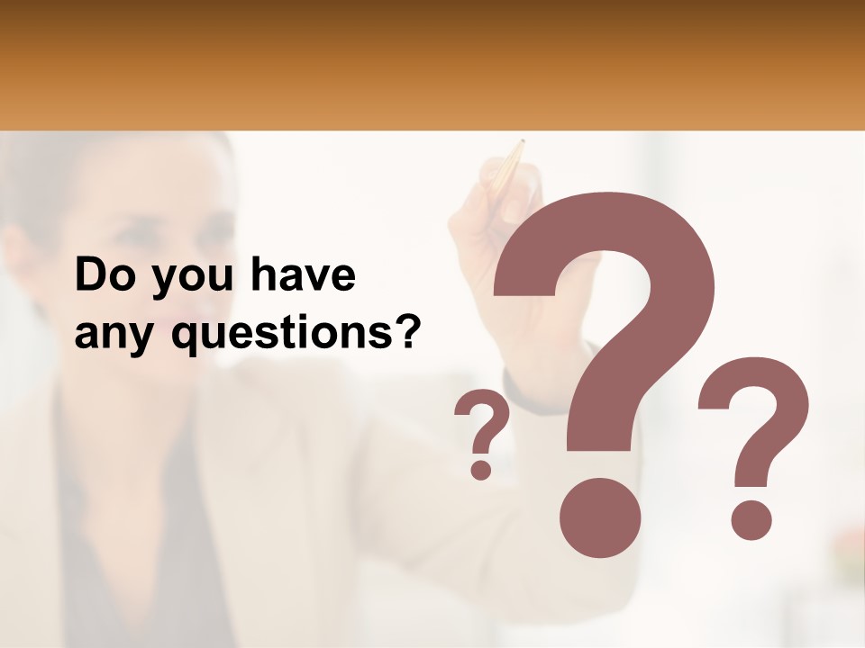 A Woman Writing On A Board With A Marker PowerPoint Template