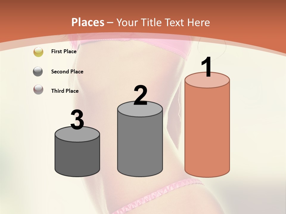 A Beautiful Woman In A Pink Bikini Posing For The Camera PowerPoint Template