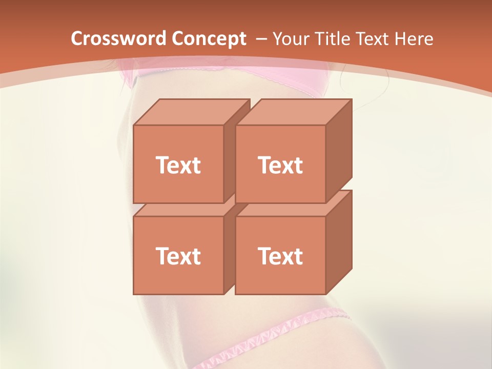 A Beautiful Woman In A Pink Bikini Posing For The Camera PowerPoint Template