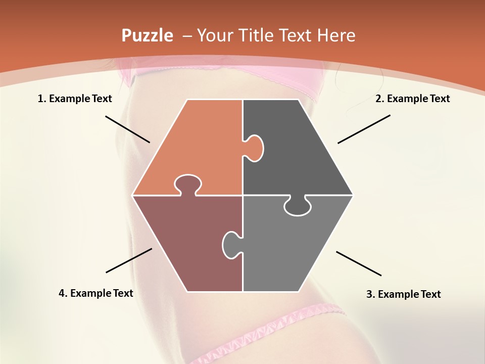 A Beautiful Woman In A Pink Bikini Posing For The Camera PowerPoint Template