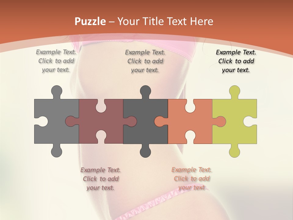 A Beautiful Woman In A Pink Bikini Posing For The Camera PowerPoint Template