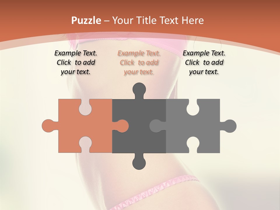 A Beautiful Woman In A Pink Bikini Posing For The Camera PowerPoint Template