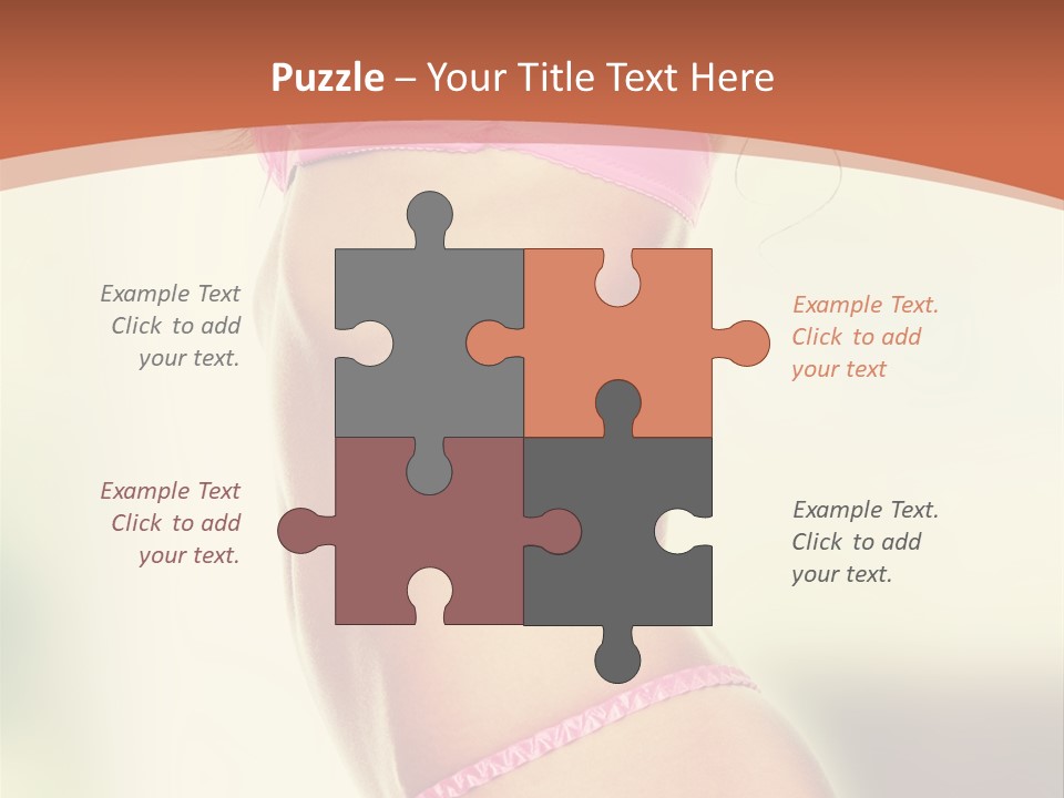 A Beautiful Woman In A Pink Bikini Posing For The Camera PowerPoint Template