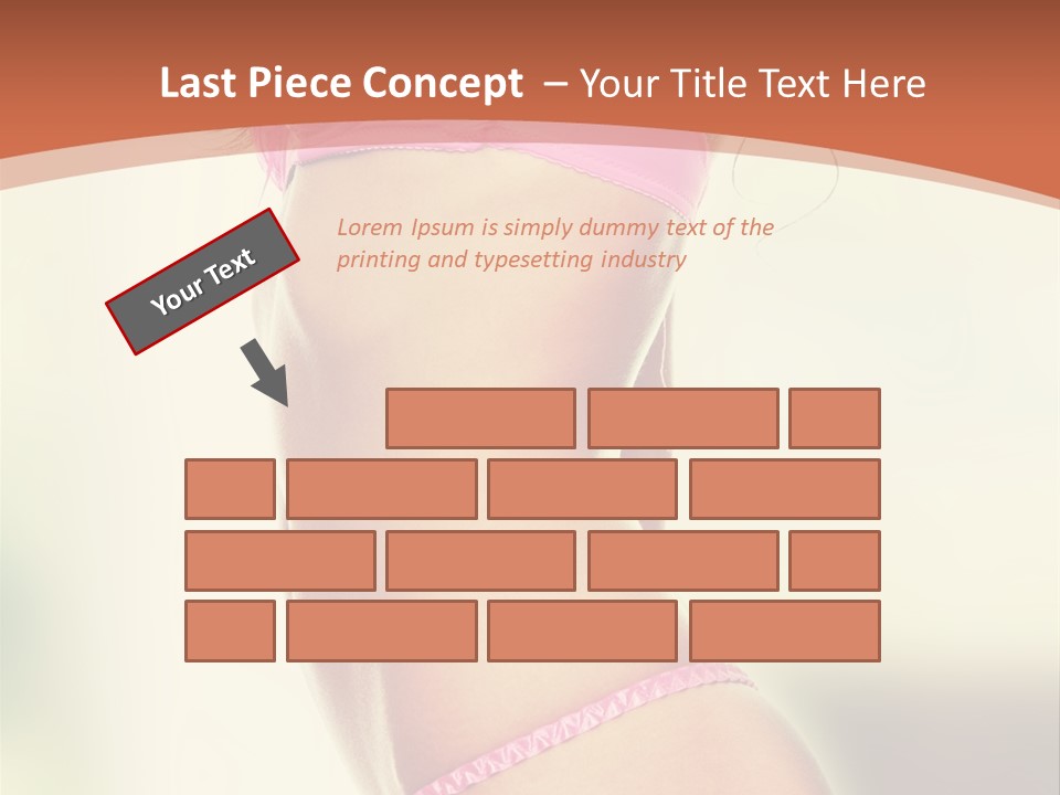 A Beautiful Woman In A Pink Bikini Posing For The Camera PowerPoint Template