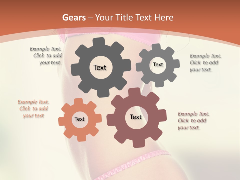 A Beautiful Woman In A Pink Bikini Posing For The Camera PowerPoint Template