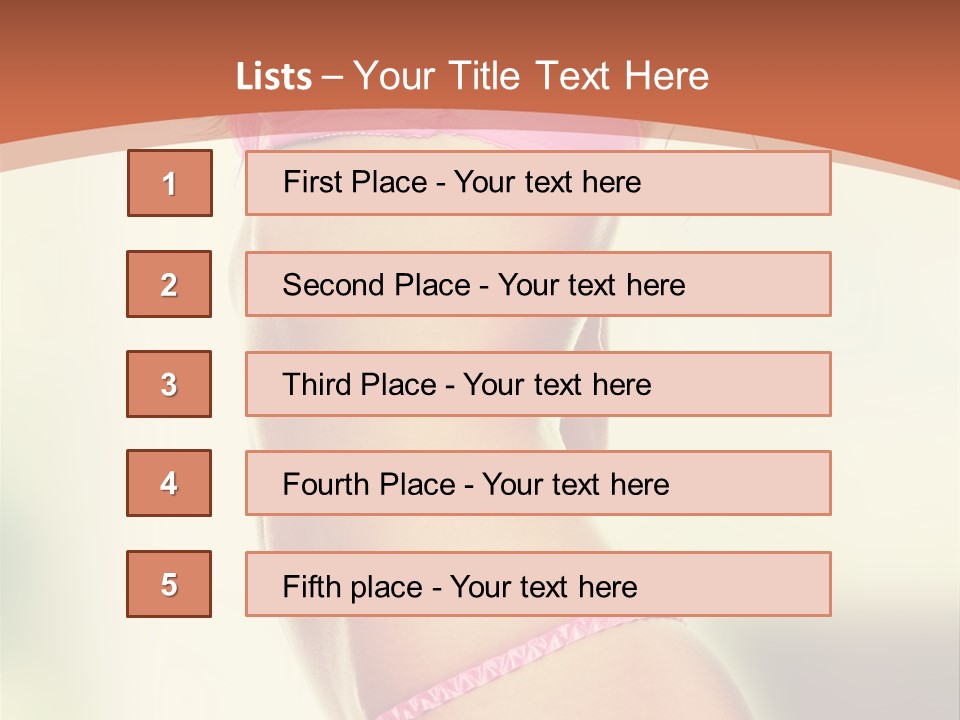 A Beautiful Woman In A Pink Bikini Posing For The Camera PowerPoint Template