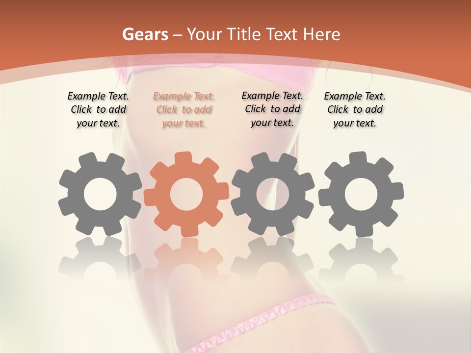 A Beautiful Woman In A Pink Bikini Posing For The Camera PowerPoint Template