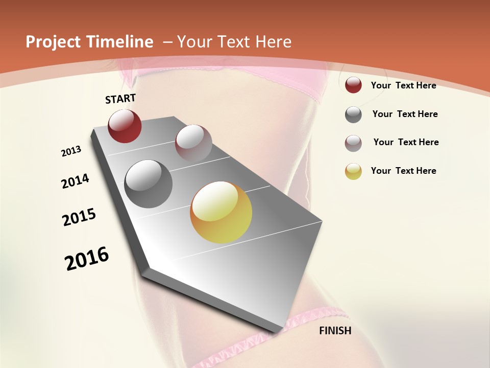 A Beautiful Woman In A Pink Bikini Posing For The Camera PowerPoint Template