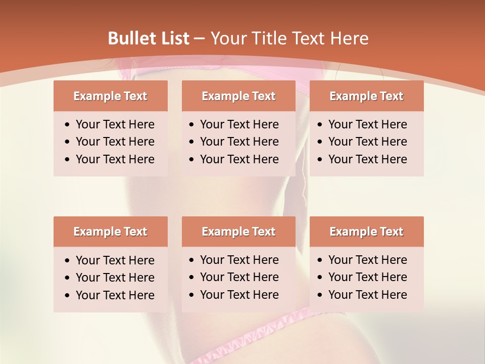 A Beautiful Woman In A Pink Bikini Posing For The Camera PowerPoint Template