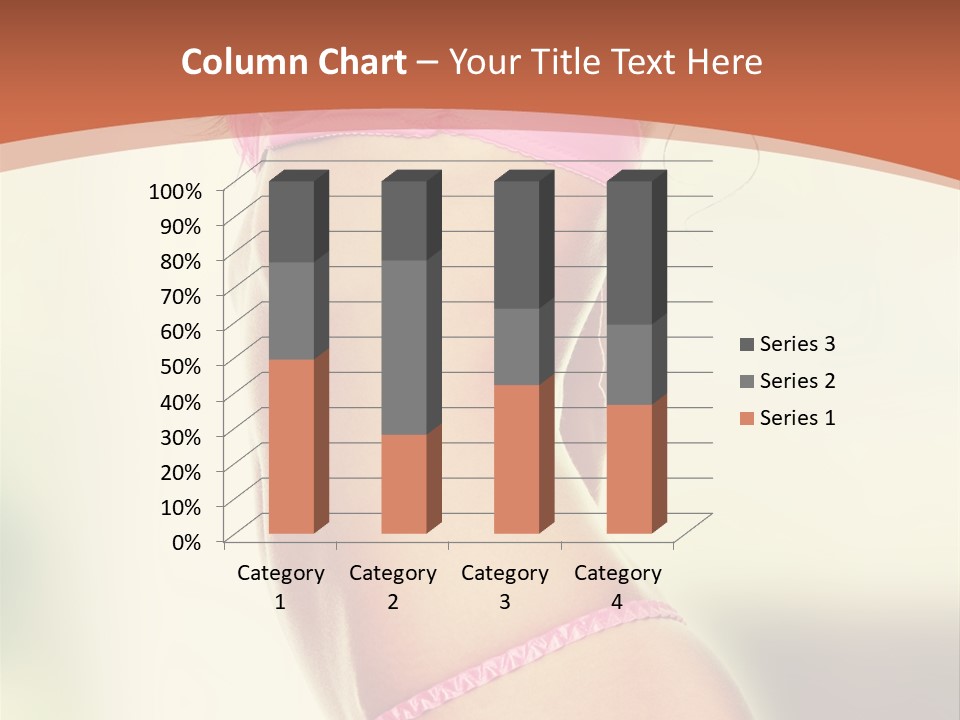 A Beautiful Woman In A Pink Bikini Posing For The Camera PowerPoint Template