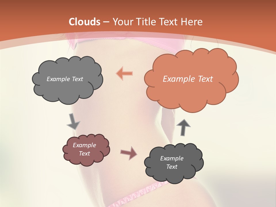 A Beautiful Woman In A Pink Bikini Posing For The Camera PowerPoint Template