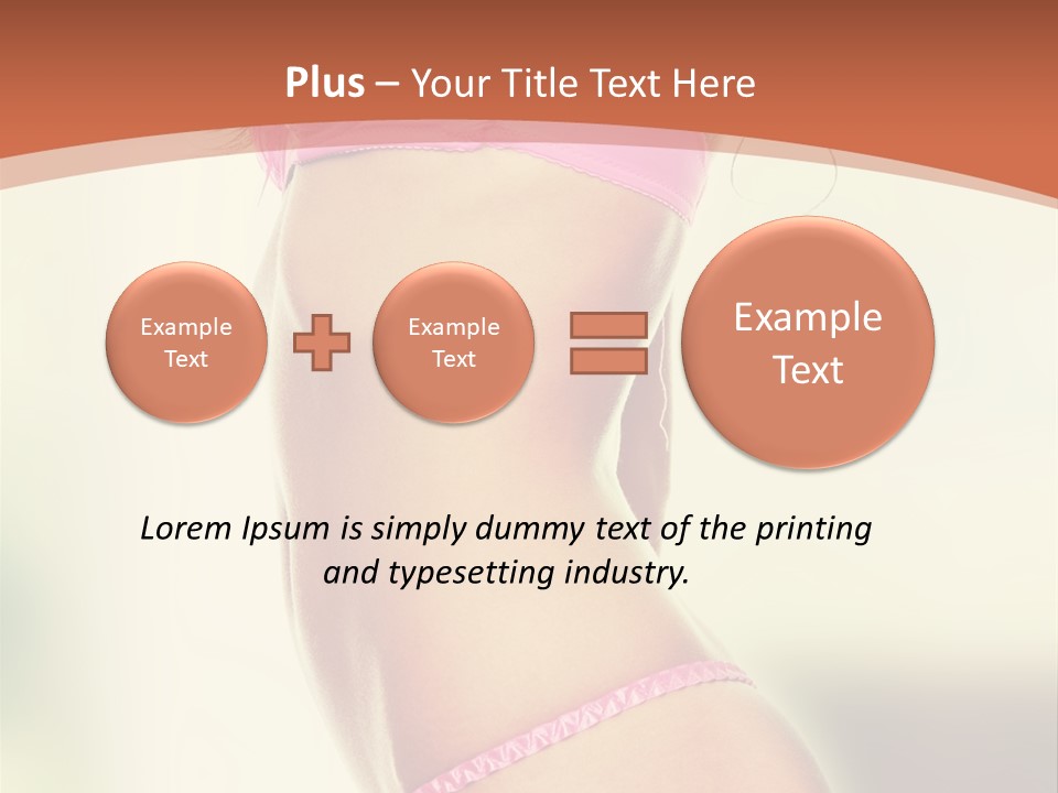 A Beautiful Woman In A Pink Bikini Posing For The Camera PowerPoint Template