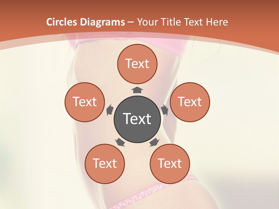 A Beautiful Woman In A Pink Bikini Posing For The Camera PowerPoint Template