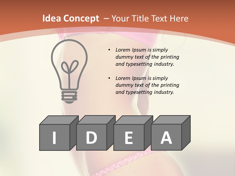 A Beautiful Woman In A Pink Bikini Posing For The Camera PowerPoint Template