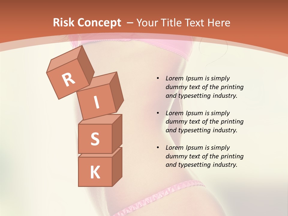 A Beautiful Woman In A Pink Bikini Posing For The Camera PowerPoint Template