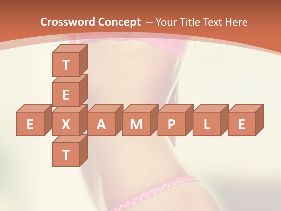 A Beautiful Woman In A Pink Bikini Posing For The Camera PowerPoint Template