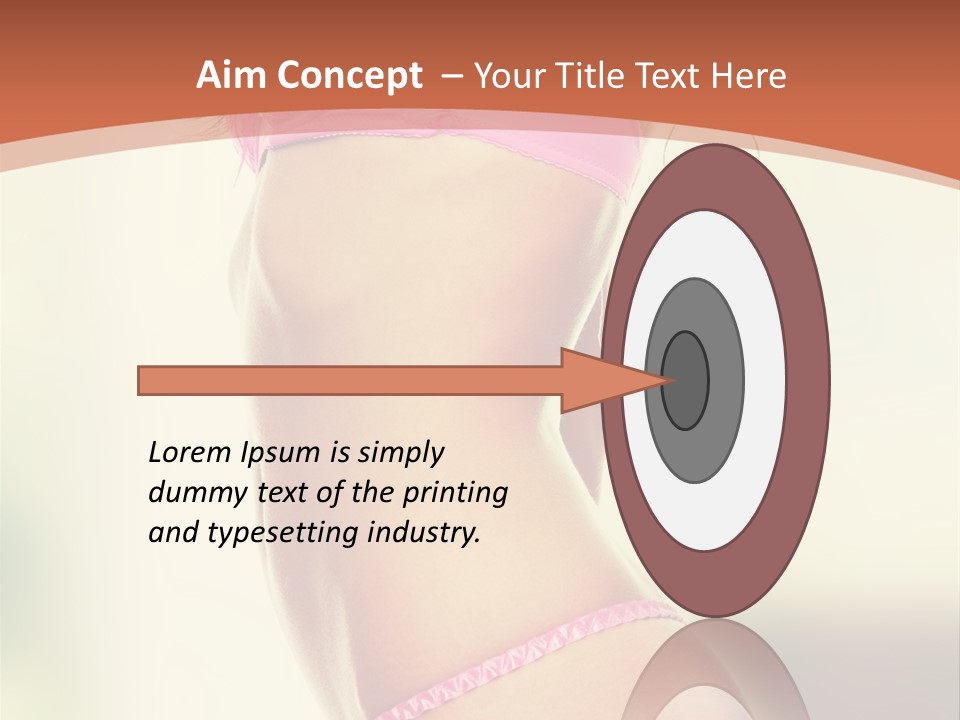 A Beautiful Woman In A Pink Bikini Posing For The Camera PowerPoint Template