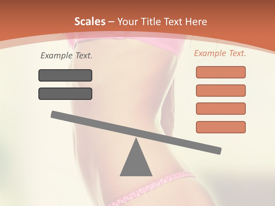 A Beautiful Woman In A Pink Bikini Posing For The Camera PowerPoint Template