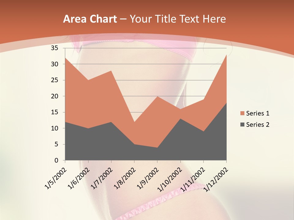 A Beautiful Woman In A Pink Bikini Posing For The Camera PowerPoint Template