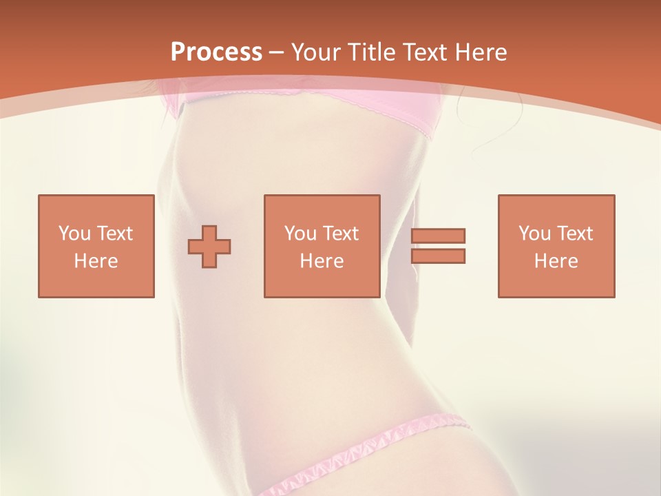 A Beautiful Woman In A Pink Bikini Posing For The Camera PowerPoint Template