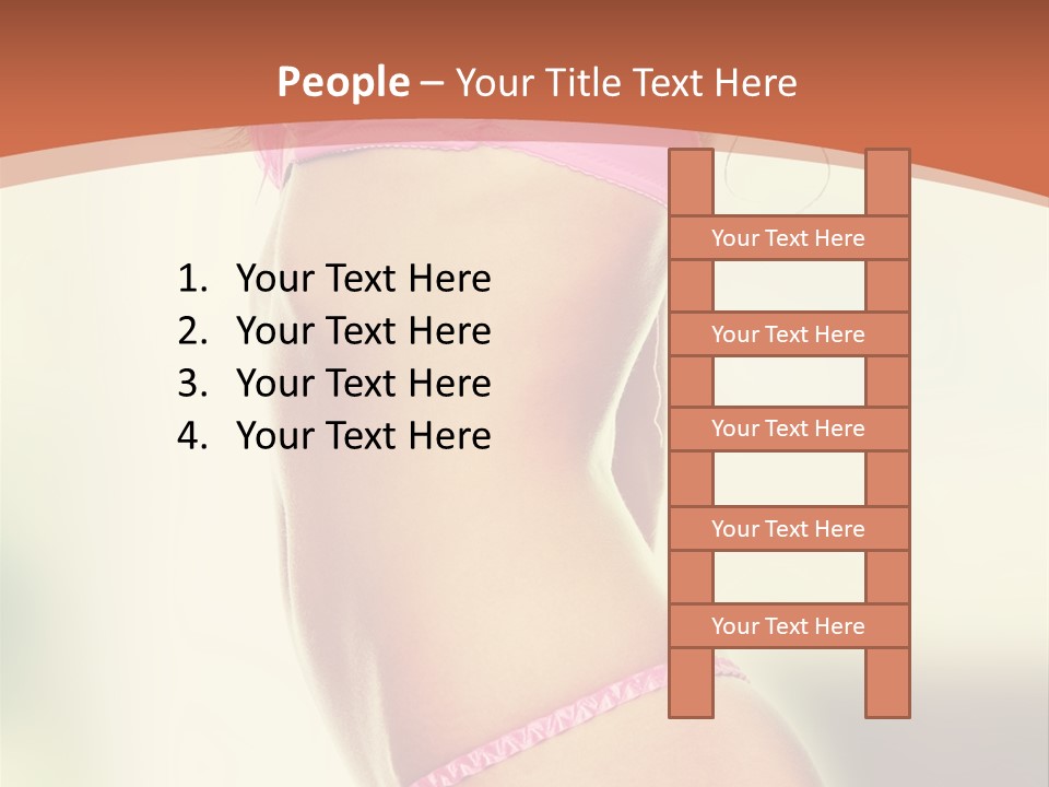 A Beautiful Woman In A Pink Bikini Posing For The Camera PowerPoint Template