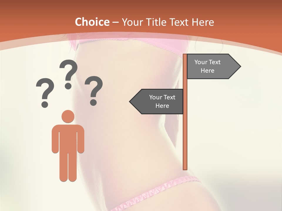 A Beautiful Woman In A Pink Bikini Posing For The Camera PowerPoint Template