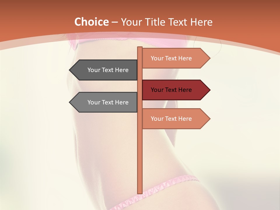A Beautiful Woman In A Pink Bikini Posing For The Camera PowerPoint Template