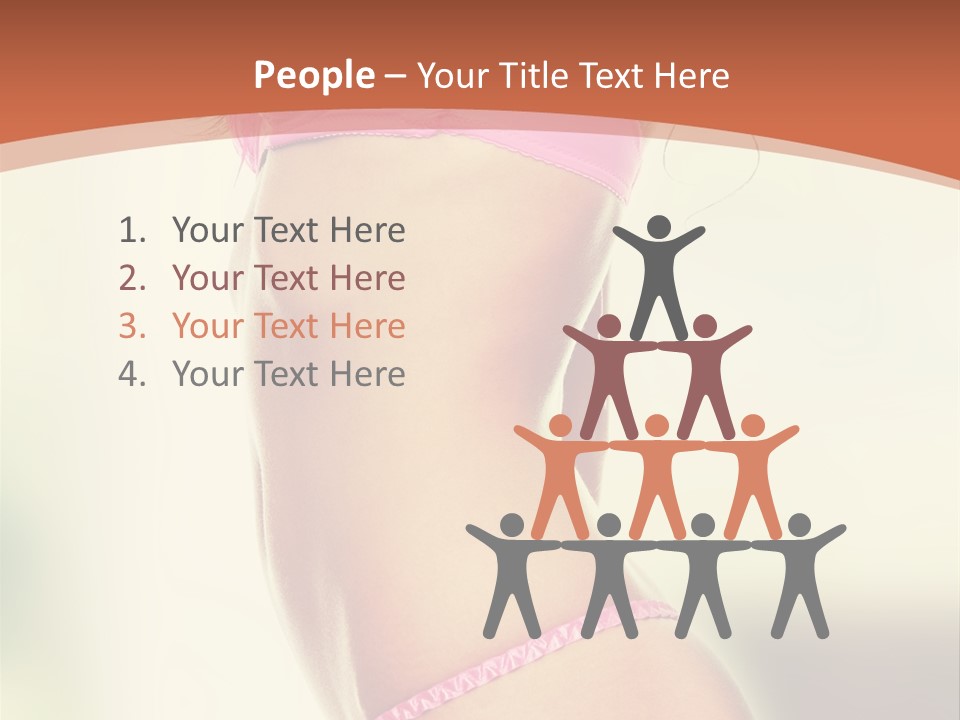 A Beautiful Woman In A Pink Bikini Posing For The Camera PowerPoint Template