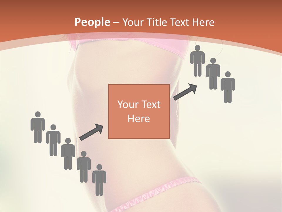 A Beautiful Woman In A Pink Bikini Posing For The Camera PowerPoint Template