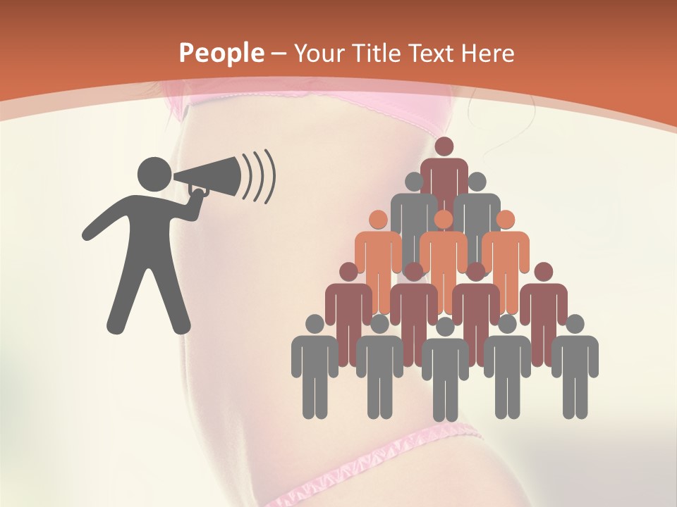 A Beautiful Woman In A Pink Bikini Posing For The Camera PowerPoint Template