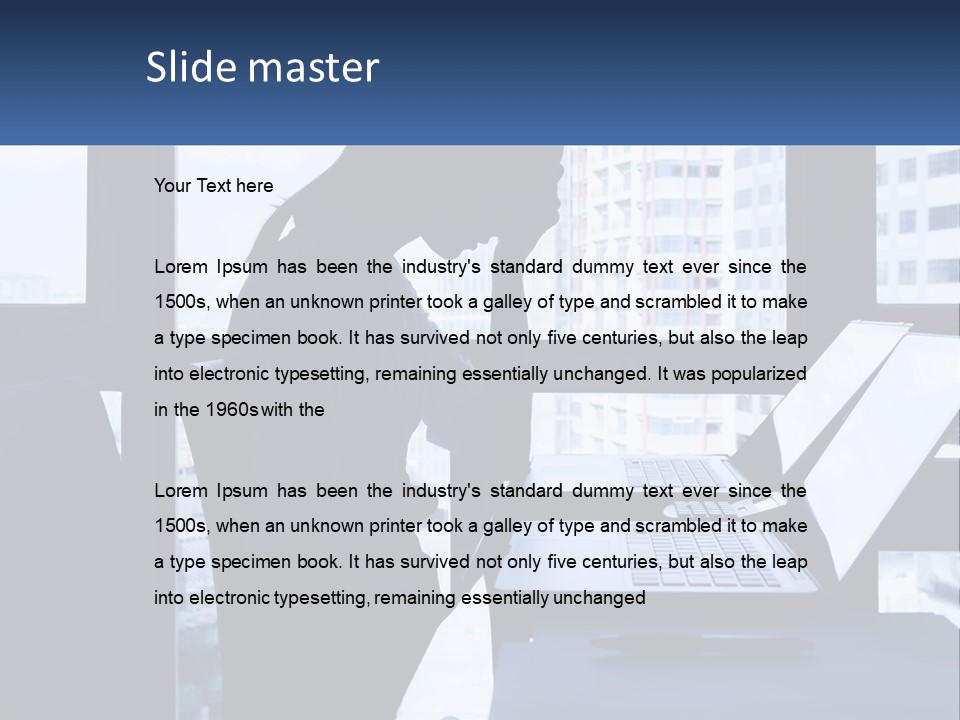 A Man Sitting In Front Of A Laptop Computer PowerPoint Template