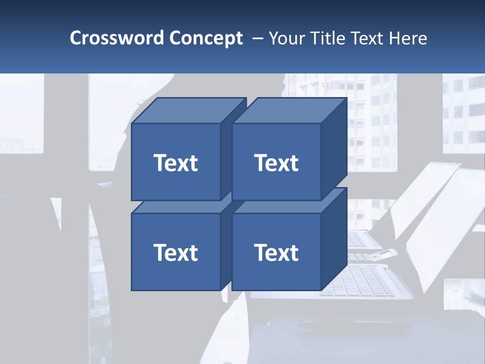 A Man Sitting In Front Of A Laptop Computer PowerPoint Template