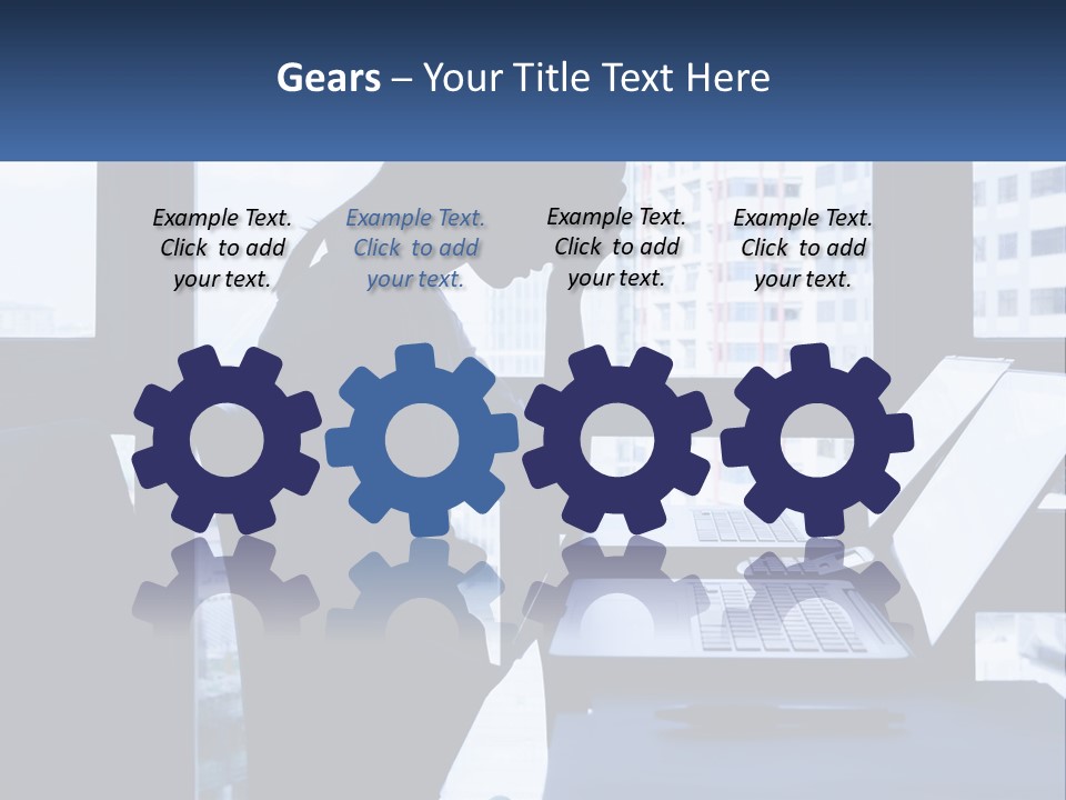 A Man Sitting In Front Of A Laptop Computer PowerPoint Template