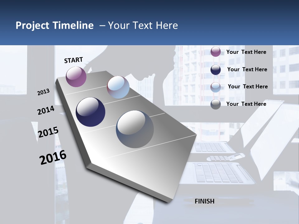 A Man Sitting In Front Of A Laptop Computer PowerPoint Template