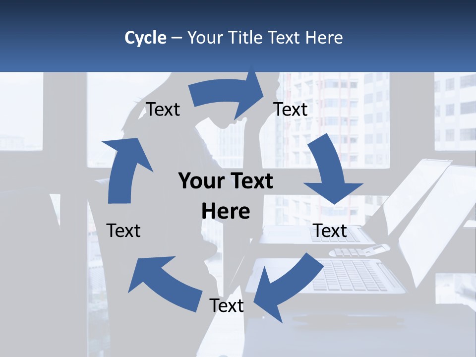 A Man Sitting In Front Of A Laptop Computer PowerPoint Template
