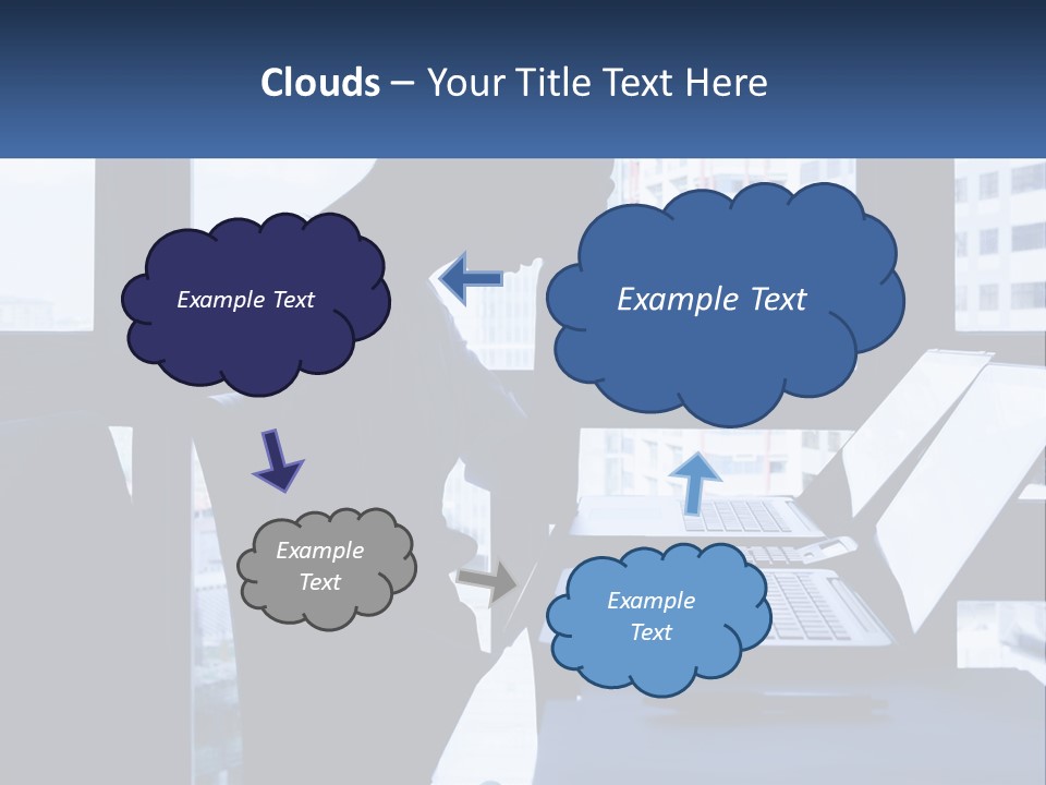 A Man Sitting In Front Of A Laptop Computer PowerPoint Template