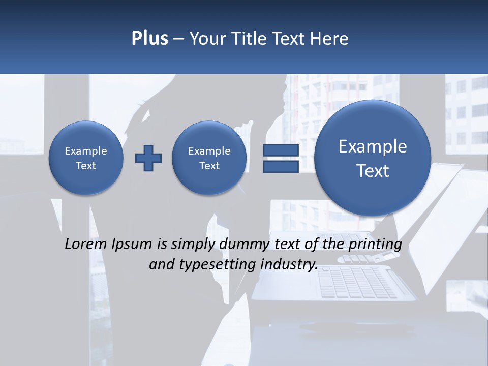 A Man Sitting In Front Of A Laptop Computer PowerPoint Template